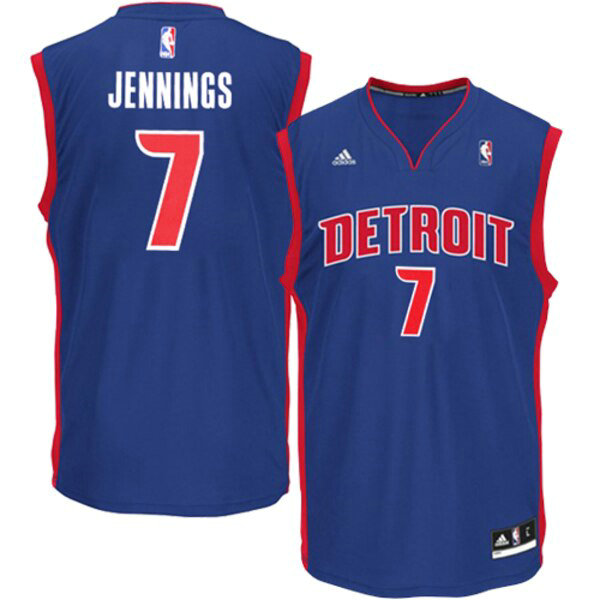 Maillot nba Detroit Pistons adidas Road Réplique Homme Brandon Jennings 7 Bleu